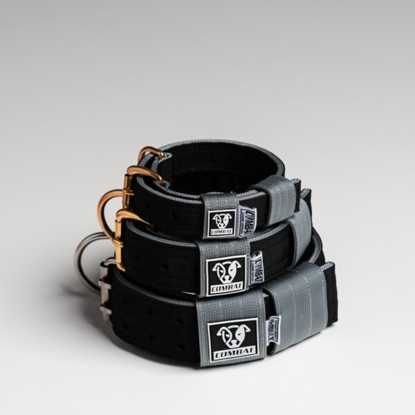 Black + Grey Duty Heavy Dog Collars