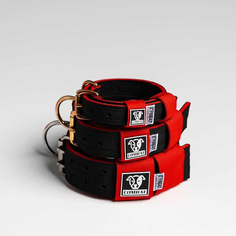 Black + Red Heavy Duty Dog Collars