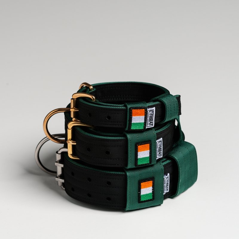 Black + Emerald (Irish) Heavy Duty Dog Collars