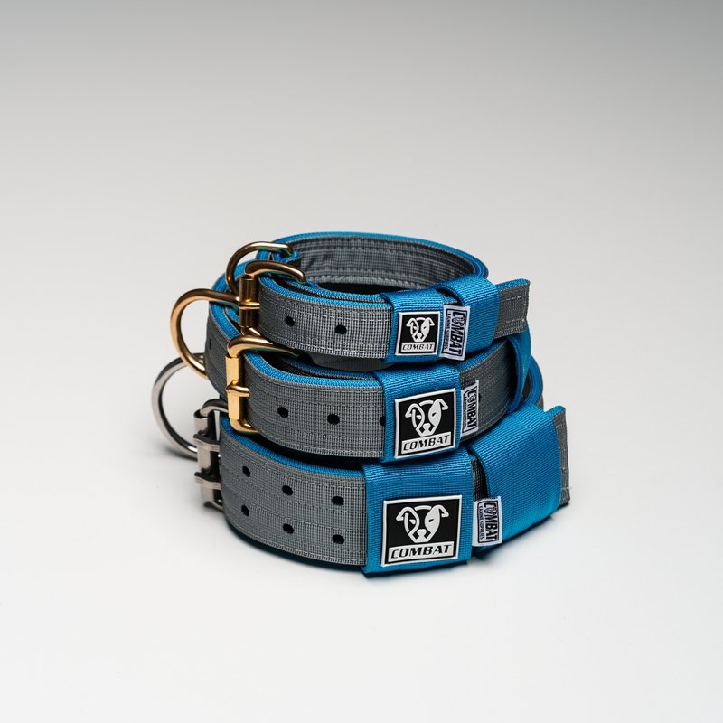 Grey + Blue Heavy Duty Dog Collars